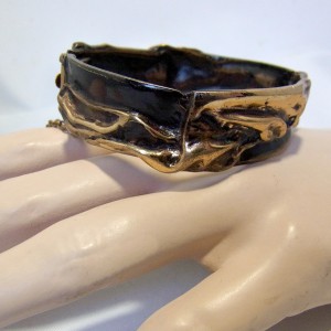 Harrie Harry Lenferink Dutch Nederlands design bronze bronzen hinged bracelet armband vintage modernist brutalist 2.JPG