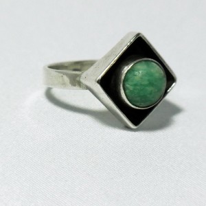 Georg Kramer Fischland 925 sterling silver turquoise stone modernist ring c.JPG