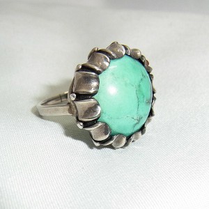 Antieke oude 800 zilveren silver ring met blauw groon geaderede steen blue green stone vintage old designer antique 1.JPG