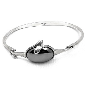 Perli Duitsland Germany hematiet hematite cuff bracelet spang armband 835 zilveren silver modernist vintage designer Martha May 1.JPG