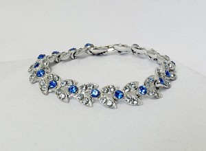 ORA Vintage Art Deco bracelet armband blue blauwe rhinestone 2.JPG