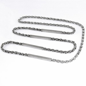 Modernistische modernist massive massieve 835 silver zilveren koningsketting kings chain collier necklace vintage designer  langwerpige staven 6.JPG