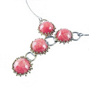 925 sterling zilveren silver rhodochrosiet rhodochrosite 1970s jaren 70er necklace collier ketting modernist designer 11.JPG