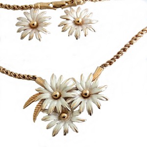 Vintage high quality hoge kwaliteit sieraden set collier ketting clip oorbellen bloemen flower necklace set earrings designer 1950s-1960s 50er 60 er jaren 4aa.jpg