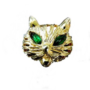 Kramer of New York zeldzame vintage katten hoofd broche goudkleurig cat brooch goldtone 2.jpg