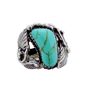 925 Silver zilveren sterling Navajo big foot Indian Native American Indianen Turquoise Turkoise old pawn adjustable ring verstelbare vintage modernist traditional 4.JPG