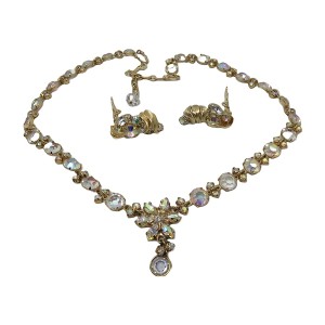 Vintage Aurore Borealis necklace set clip earrings oorbellen ketting collier designer costume jewelry 50er 60er jaren 1950s 1960s 11.jpg