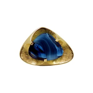 Sphinx United Kingdom VK GB Great Britain Engeland English Engels vintage designer modernist brooch broche blue glass blauwe glas 1.jpg