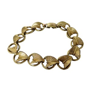 Floralla Floralia Double Rodi _en_ Wienerberger Germany Duitsland vintage designer leave link bracelet schakel armband blad 1940s 1950s 40er 50er jaren 5.jpg