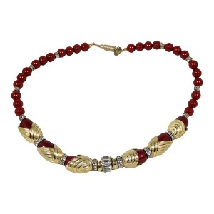 Helena Rubinstein HR Paris France Frankrijk vintage designer high end choker necklace collier ketting cherry red kersen rood gold crystal goud 1980s 80er jaren 10.jpg