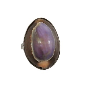 925 Silver zilveren ring vintage designer shell schelp Erosaria helvola shell purple paarse zeeslak schelp sea 6a.JPG