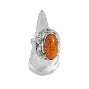 Fischland Germany Duitsland Georg Kramer amber barnsteen 835 zilveren silver ring fish vissen vintage designer Baltic Baltisch 11.JPG