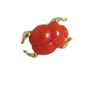 Hattie Garnegie vintage designer lady bug beetle scarab scarabee kever red orange rood oranje brooch brosche high end original origineel1960s 60er jaren 1.jpg