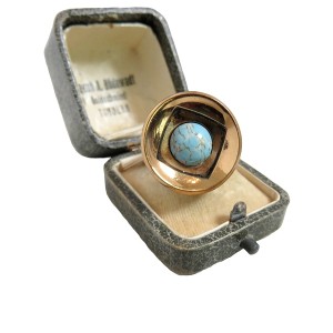Alton Karl Palmberg Sweden Zweden bronze bronzen adjustable verstelbare ring light blue stone licht blauwe steen modernist vintage designer 1.jpg