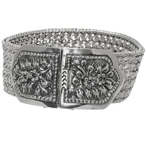 925 massief massive silver zilveren bracelet armband vintage designer modernist floral floraal zware heavvy 1.jpg