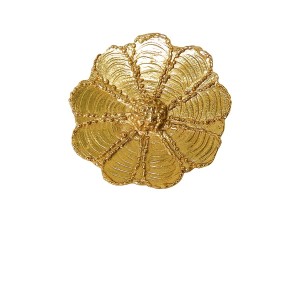 YSL Yves Saint Laurent Made in France vintage designer flower pendant brooch hanger broche 80 er jaren 1980s goldtone goudkleurig 4a.jpg