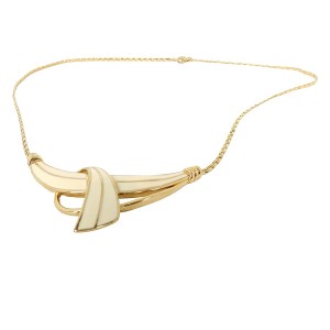 Trifari Amerikaans American vintage designer necklace collier ketting enamel emaille goldtone goudkleurig 1970s 1980s 70er 80er jaren high end 7a.jpg