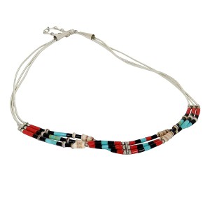 Navajo Zuni Native American Indanen cuff bracelet sterling silver 925 zilveren liquid silver stone stenen necklace collier ketting vintage designer American Sundanser  3a.jpg