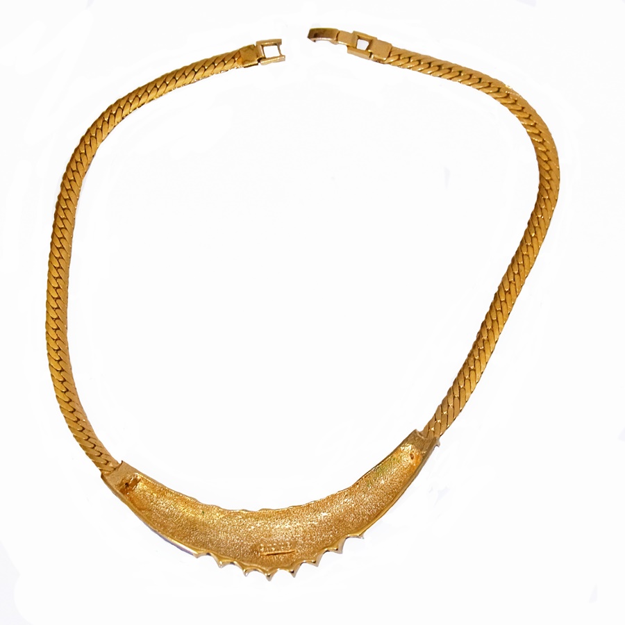 Collier ORENA Créateur Doré Avec Strass – Très Bon état