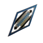 Vintage Pierre Bex stijl blauw en zwart emaille Art Deco broche uit de 70er jaren.