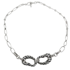 Modernistische vintage 925 zilveren collier met zwarte emaille strepen, 90er jaren.