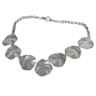Zeer fraaie Mexico 925 sterling zilveren vintage designer collier met hand gehamerde disk schakels.
