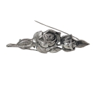 Grote 835 zilveren rozen broche, Nederlands design.