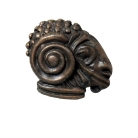 Bijzondere massieve vintage bronzen ramshoofd broche.