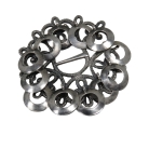 Grote traditionele vintage 830 zilveren Noorse Solje broche.