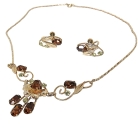 Vintage Van Dell (Amerika) 1/20 12 K gold filled designer collier met schroef oorbellen uit de 50er jaren