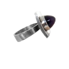 Niels Erik From Denemarken modernistische 925 zilveren designer ring met conisch geslepen Amethist, 60er - 70er jaren.
