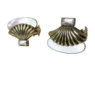 Ermani Bulatti vintage clip oorbellen met parelmoer, Art Nouveau stijl, 80er jaren.