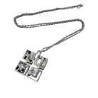 Finland modernistische brutalistische 830 zilveren designer hanger met ketting, 60er-70er jaren.